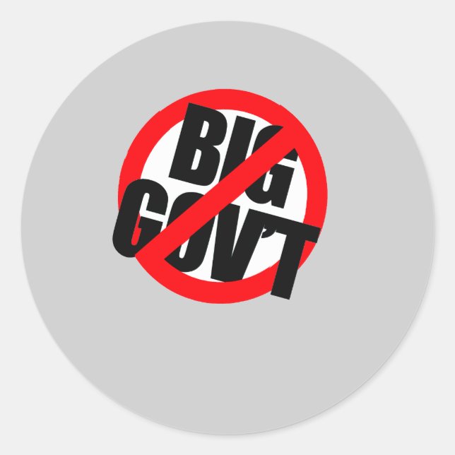 Anti-Obama - Anti- Big Government Classic Round Sticker (Front)