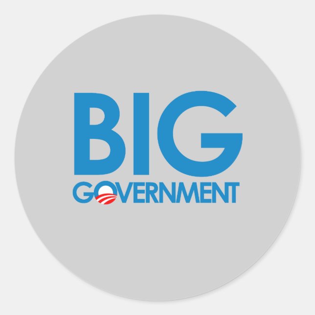 Anti-Obama - Big Government Classic Round Sticker (Front)