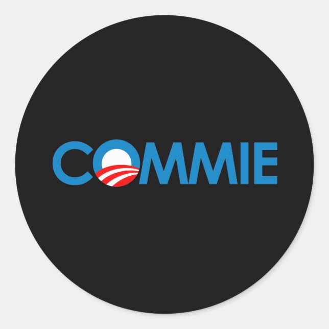 Anti-Obama - Commie Classic Round Sticker (Front)