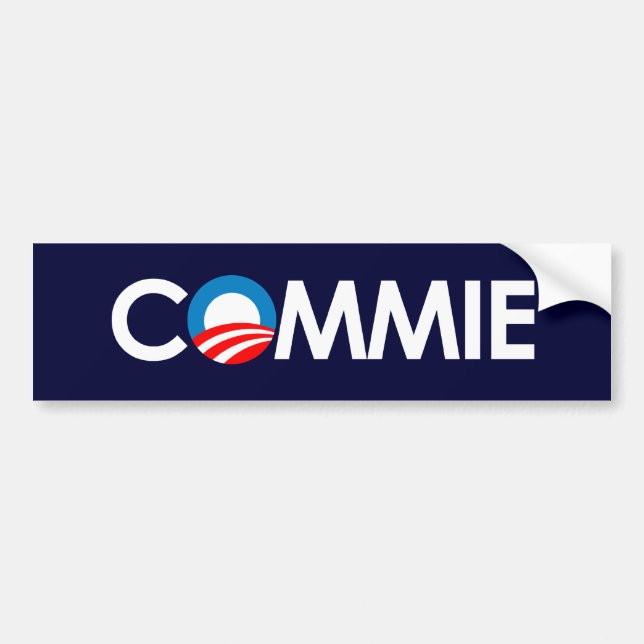 Anti-Obama - Commie white Bumper Sticker (Front)