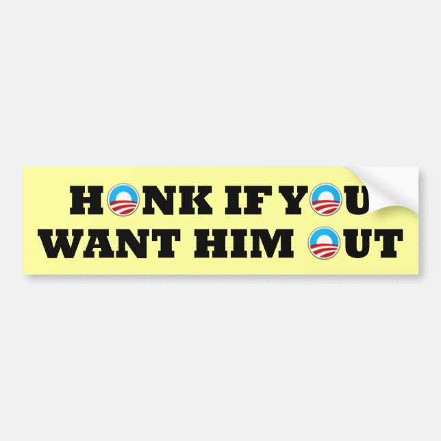 Anti Obama 'honk if' bumper stickers (Front)