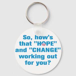 Anti Obama "Hope" and "Change" Keychain