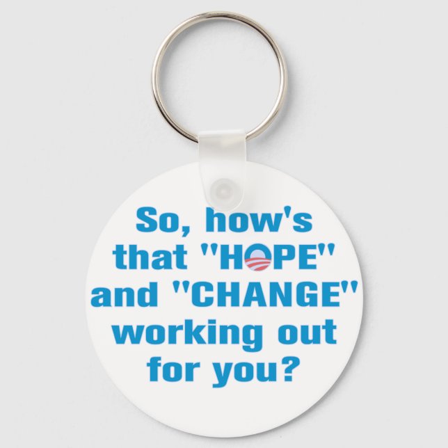 Anti Obama "Hope" and "Change" Keychain (Front)