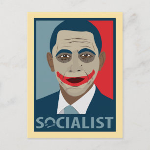 Anti-Obama Joker Socialist Postcard
