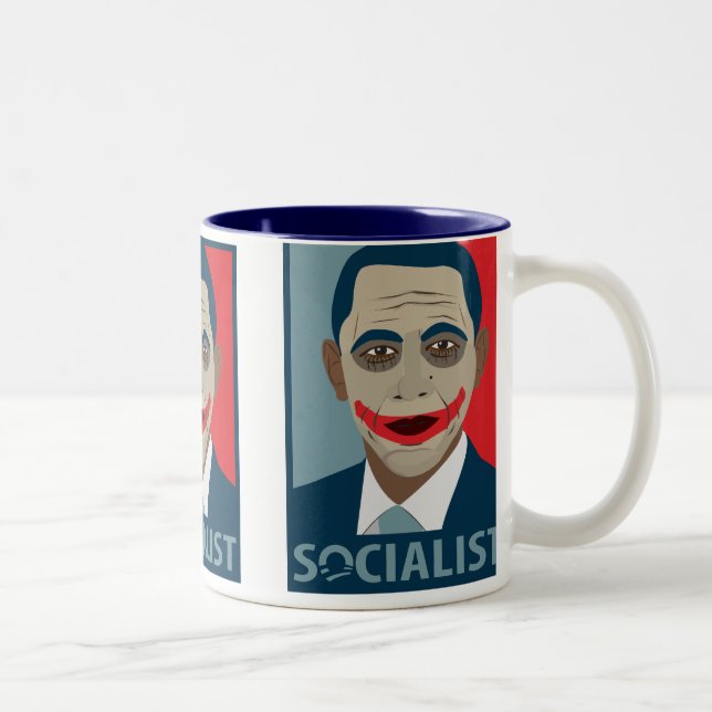 Anti-Obama Joker Socialist Two-Tone Coffee Mug (Right)