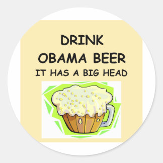 anti obama jokes classic round sticker