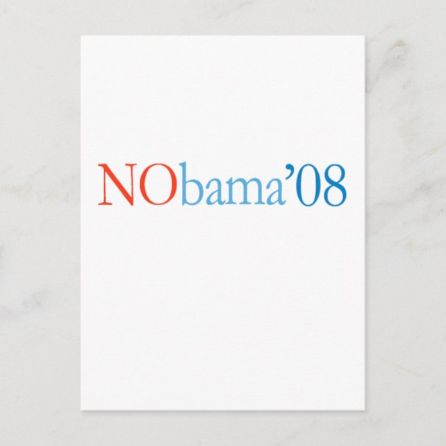 ANTI-OBAMA / NOBAMA '08 POSTCARD (Front)