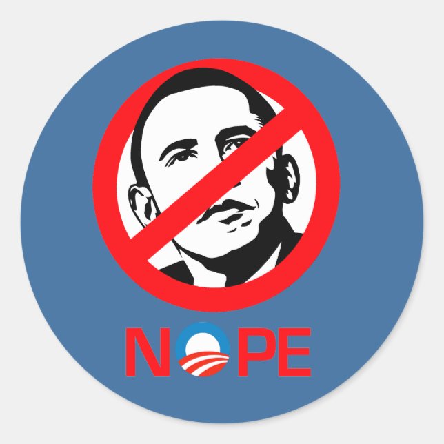 Anti-Obama - Nope Classic Round Sticker (Front)