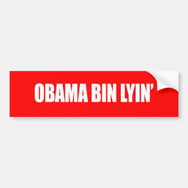 Anti-Obama - obama bin lyin' Bumper Sticker (Front)