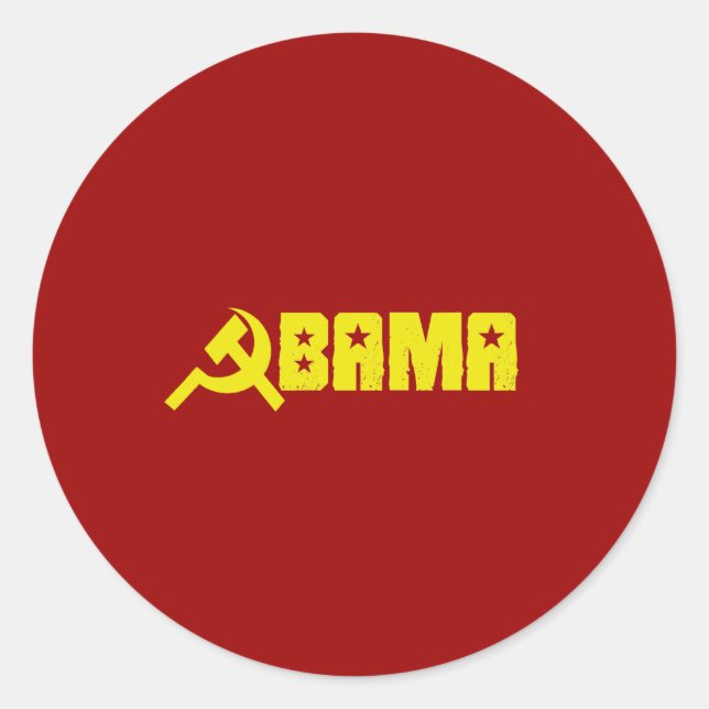 Anti-Obama - Obama is a Communist Classic Round Sticker (Front)