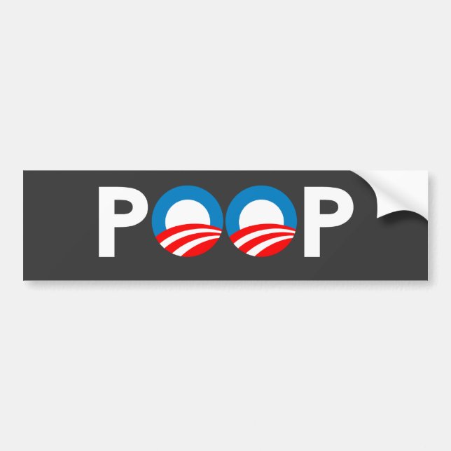 ANTI-OBAMA - POOP BUMPER STICKER (Front)