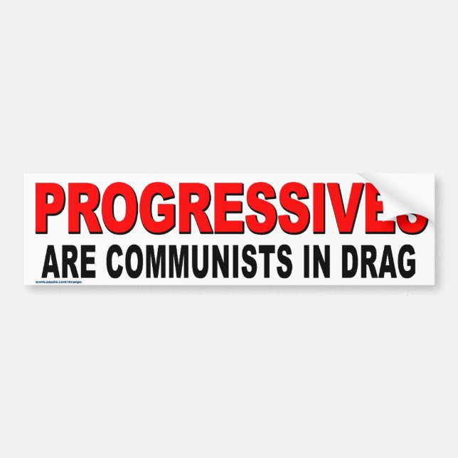 Anti Obama "Progressives Are Commies" Stickers (Front)