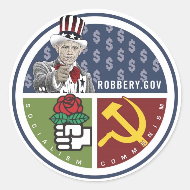 Anti Obama - ROBBERY.GOV Classic Round Sticker (Front)