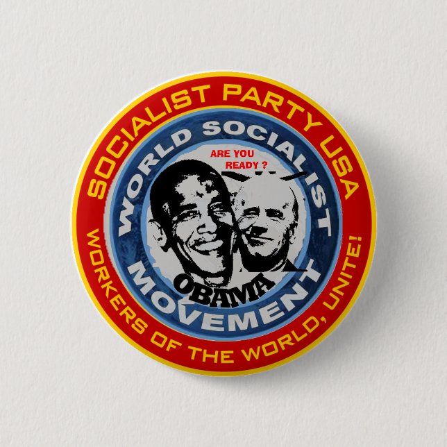 anti obama socialist jugate 2 inch round button (Front)