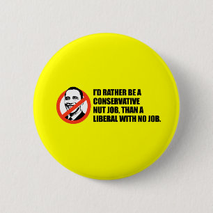 Anti-Obama T-shirt - Nut job or No job 2 Inch Round Button