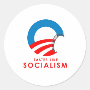 Anti-Obama - Tastes like Socialism T-SHIRT Classic Round Sticker