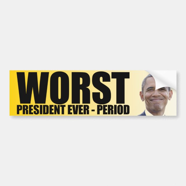 Anti Obama: Worst President Ever - Period Bumper Sticker (Front)
