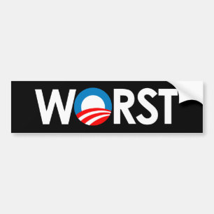 Anti-Obama - Worst white Bumper Sticker