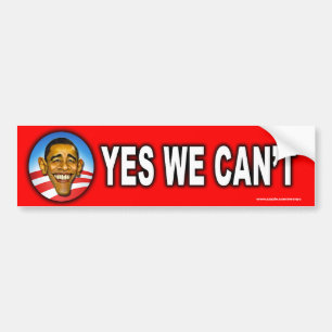anti Obama "Yes We Can't" sticker