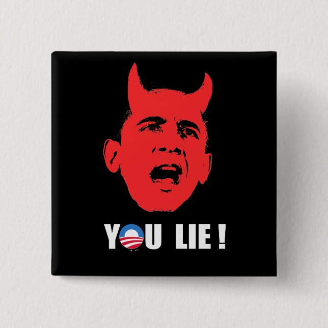 Anti-Obama - You Lie Bumper Sticker white 2 Inch Square Button (Front)