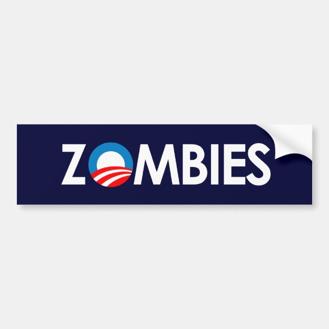 Anti-Obama - Zombies white Bumper Sticker (Front)