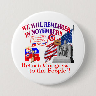Anti ObamaCare – We WILL Remember In November 3 Inch Round Button