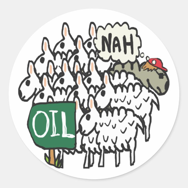 Anti Oil Classic Round Sticker (Front)