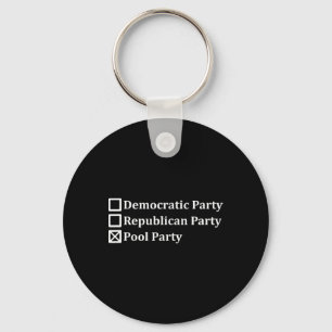 Anti-politic Democratic Republican Pool Party Vote Keychain