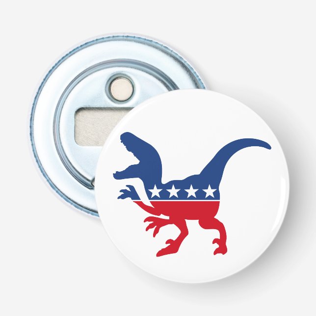 Anti-Politics Patriotic T-Rex Bottle Opener (Front)