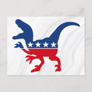 Anti-Politics Patriotic T-Rex Postcard