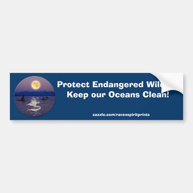 ANTI-POLLUTION KILLER WHALE Bumper Sticker (Front)