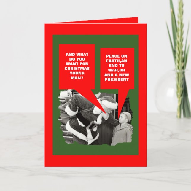 Anti President Obama happy holidays Holiday Card (Front)