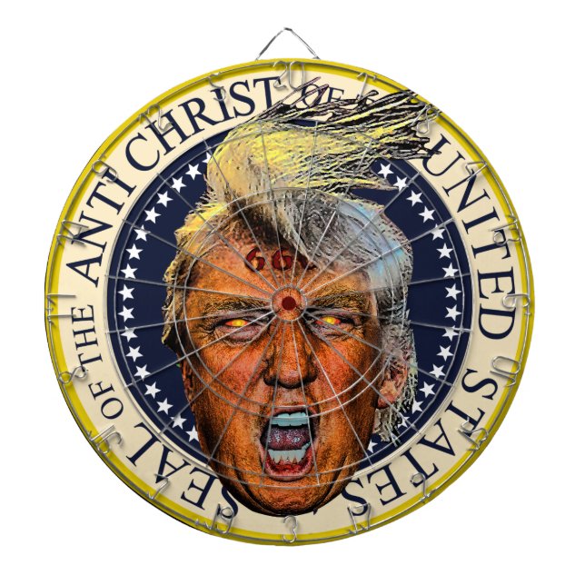 Anti President Trump Seal of the Anti Christ Dartboard (Front)