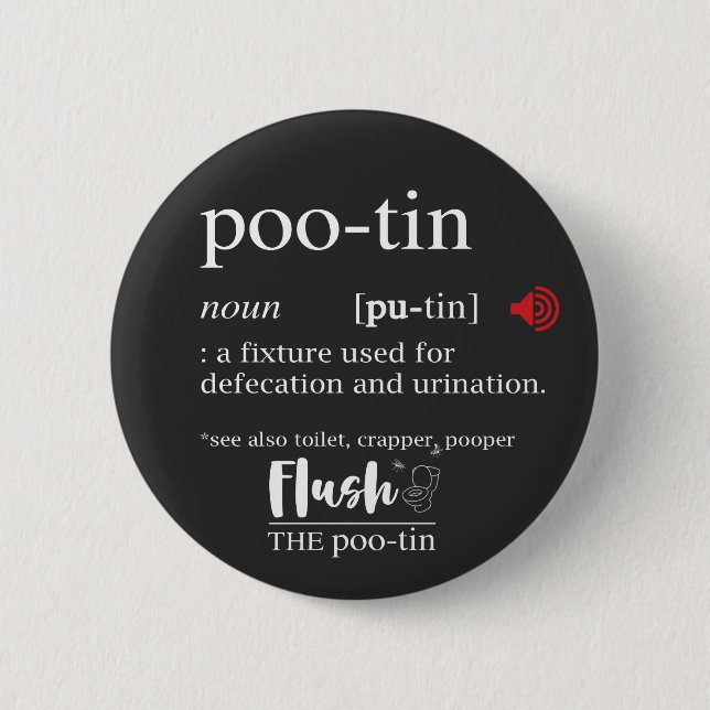 Anti Putin POOTIN Funny Dictionary 2 Inch Round Button (Front)