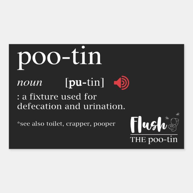 Anti Putin POOTIN Funny Dictionary Sticker (Front)