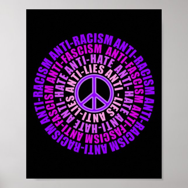 Anti Racism Fascism Lies Hate Resist Vote Shades O Poster (Front)
