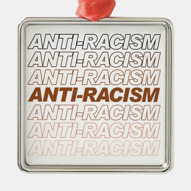 Anti-Racism Pattern Metal Ornament (Front)