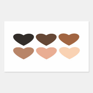 Anti-Racism Skintone Hearts Sticker