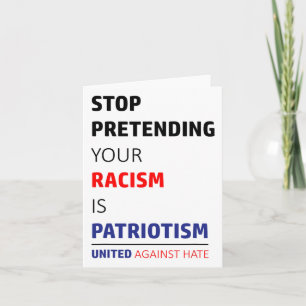 Anti Racism Trump Resist United Against Hate Card
