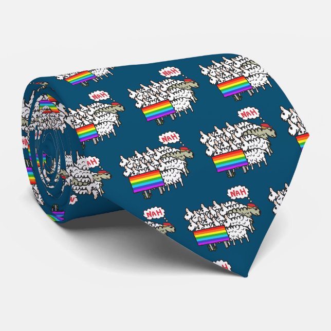Anti Rainbow Sheep Tie (Rolled)