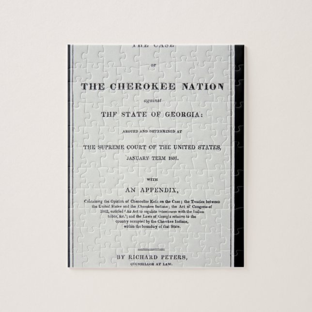 Anti-removal tract, by Cherokee Nation, in reponse Jigsaw Puzzle (Vertical)