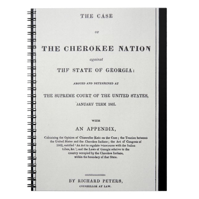 Anti-removal tract, by Cherokee Nation, in reponse Notebook (Front)