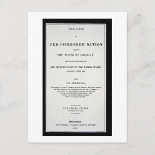 Anti-removal tract, by Cherokee Nation, in reponse Postcard