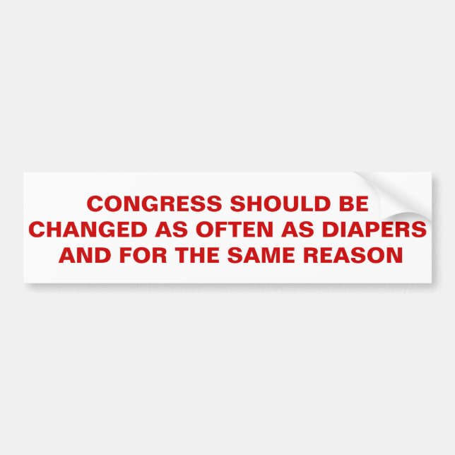 ANTI REPUBLICAN DEMOCRAT CONGRESS BUMPER STICKER (Front)