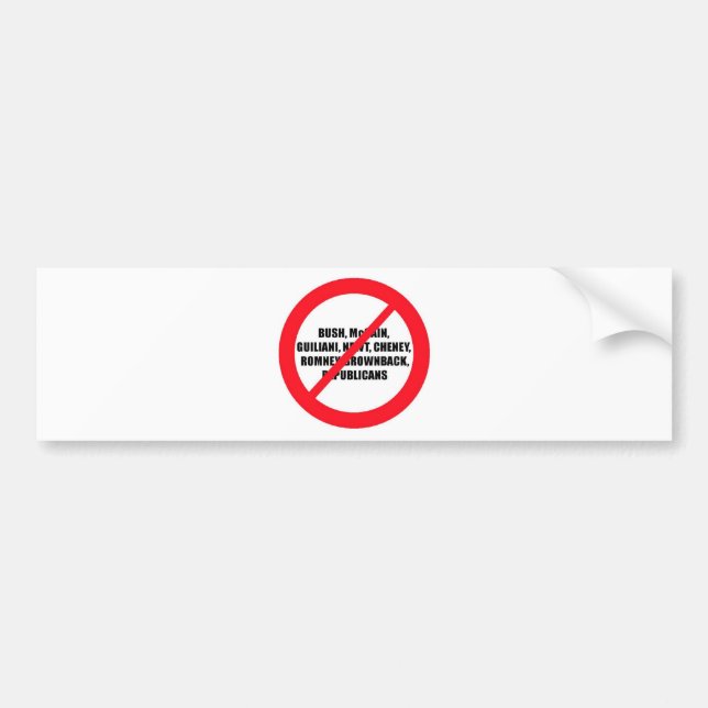 Anti-Republicans Bumper Sticker (Front)
