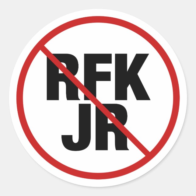 Anti RFK Jr. Robert F. Kennedy Political Classic Round Sticker (Front)