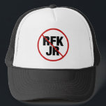 Anti RFK Jr. Vote Against Robert F. Kennedy Trucker Hat<br><div class="desc">Democrats unite against RFK Jr. This political candidate for the 2024 election for president does not demonstrate democratic party values. A red strike through and a circle around the name of Robert F. Kennedy Jr on a political hat.</div>