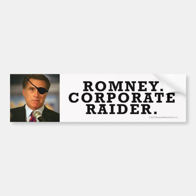 Anti-Romney autocollant Raiderrrrr d'entreprise ! (Devant)