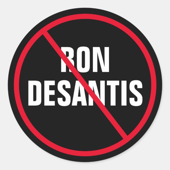 Anti Ron DeSantis Florida Democrat Classic Round Sticker (Front)