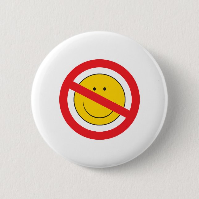 Anti-Smiley Face 2 Inch Round Button (Front)